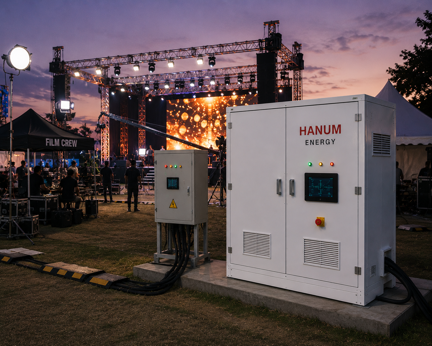 Hanum Energy battery storage providing silent power at an outdoor event