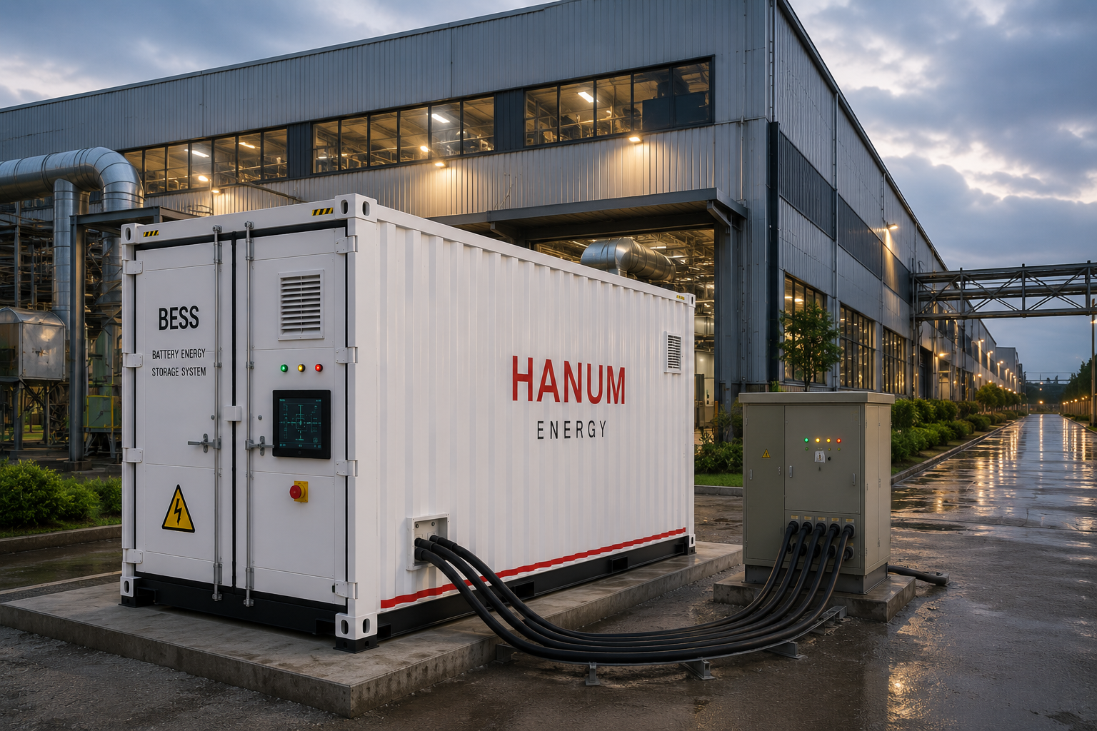 Hanum Energy battery storage system at an industrial factory