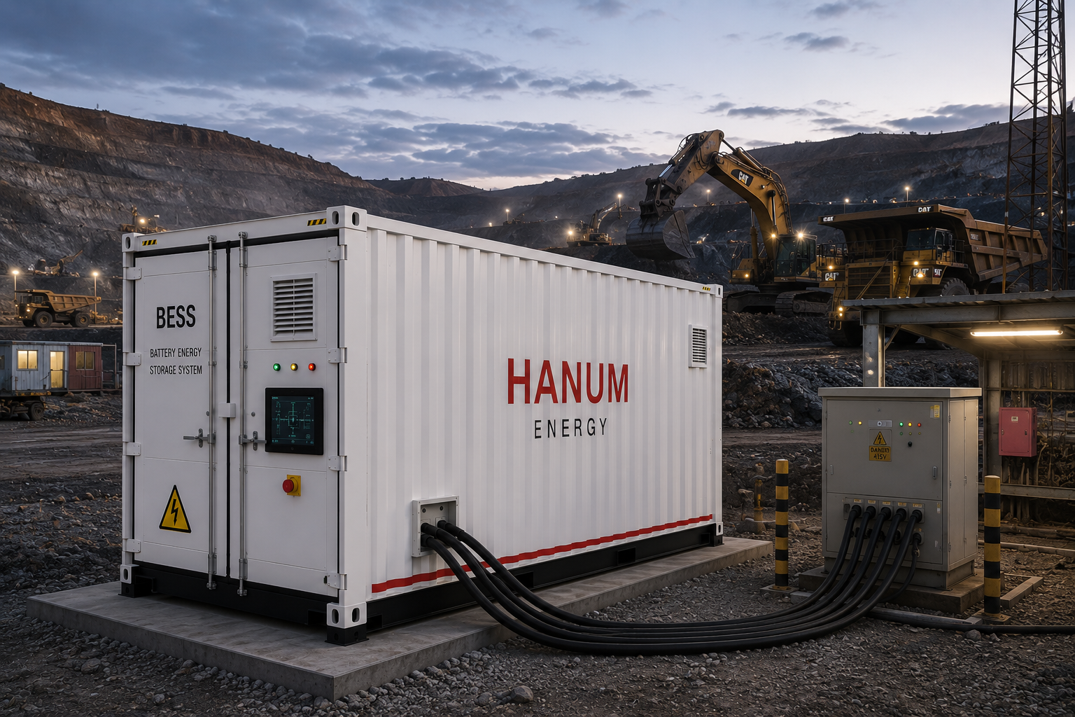 Hanum Energy BESS container powering a remote mining operation