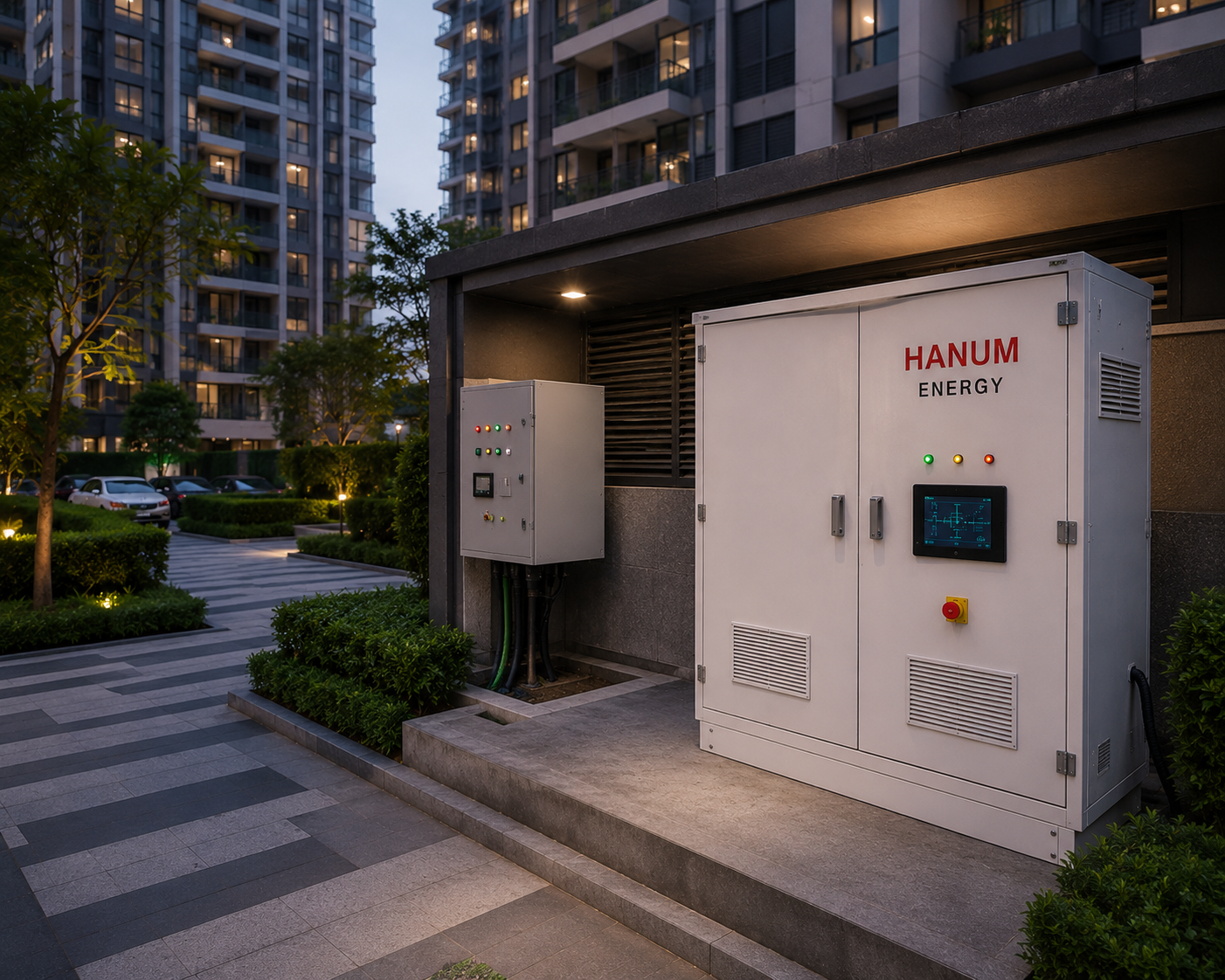 Hanum Energy battery storage at a commercial real-estate building