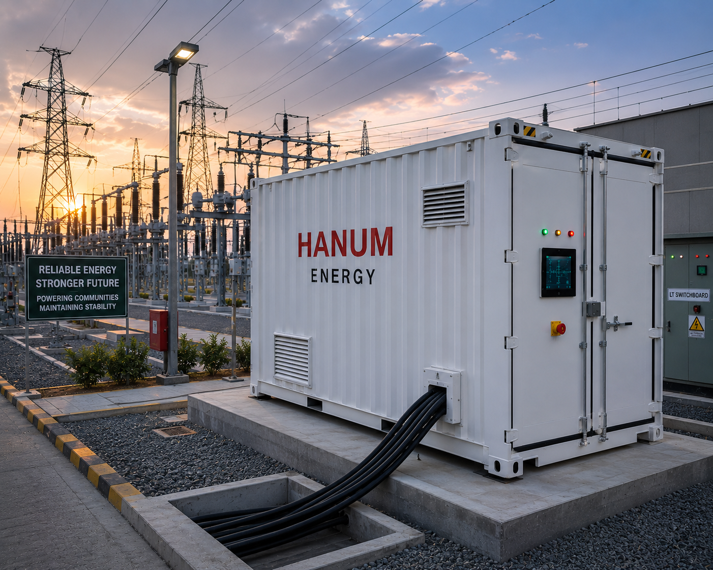 Hanum Energy grid-scale battery storage at a utility substation
